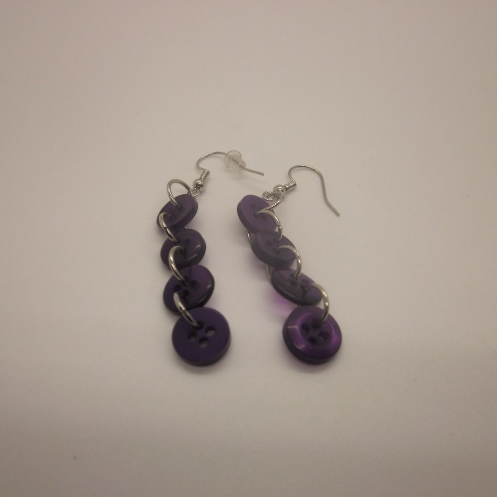 Purple Button Earrings